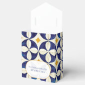 blauwe en gele Portugese patroonbruiloft Bedankdoosjes (Geopend)