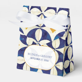  blauwe en gele Portugese patroonbruiloft Bedankdoosjes
