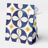  blauwe en gele Portugese patroonbruiloft Bedankdoosjes (Achterkant)