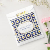 blauwe en gele Portugese patroonbruiloft Bedankzakje (Gezegeld)