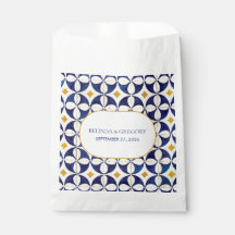  blauwe en gele Portugese patroonbruiloft