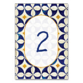 blauwe en gele Portugese patroonbruiloft Kaart (Achterkant)