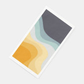 Blauwe en gele retro stijl golven servet (Hoek)