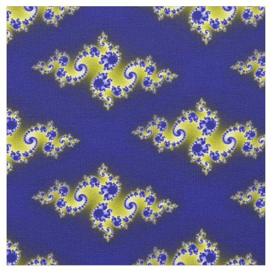 Blauwe en gele rondjes stof (Close Up)