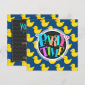 Blauwe en gele rubbereend, Ducky Kaart (Voorkant / Achterkant)