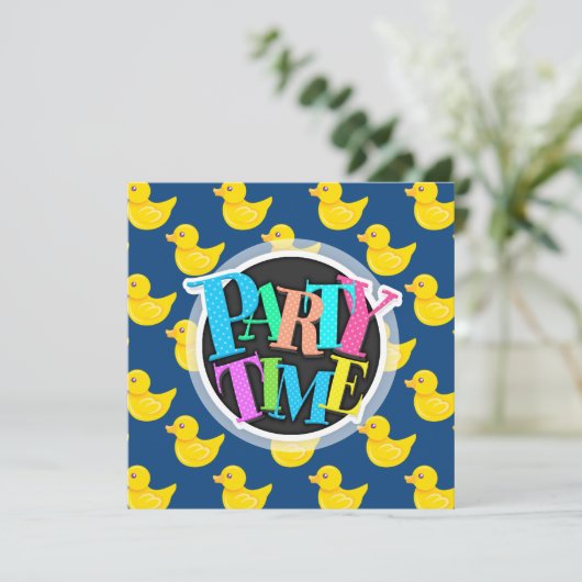Blauwe en gele rubbereend, Ducky Kaart (Staand voorkant)