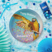 Blauwe en gele scharnierpijp Confetti papieren pla Papieren Bordje (Feest)