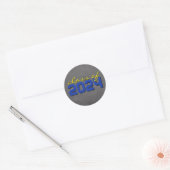 Blauwe en Gele Schoolbord Afstudeer Stickers (Envelop)