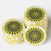 Blauwe en gele spiraalafdruk poker chips (Opstapeling)