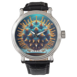 Blauwe en gele sporebal horloge