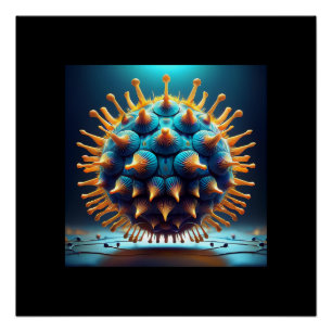 Blauwe en gele sporebal perfect poster
