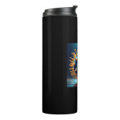 Blauwe En Gele Sporebal Thermosbeker (Gedraaid links)