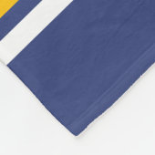 Blauwe en gele sportstroken Aangepast naamnummer Fleece Deken (Hoek)
