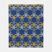 Blauwe en gele standaard grote prullenbak fleece deken (Voorkant)