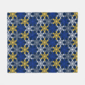 Blauwe en gele standaard grote prullenbak fleece deken (Voorkant (Horizontaal))