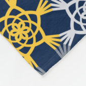 Blauwe en gele standaard grote prullenbak fleece deken (Hoek)