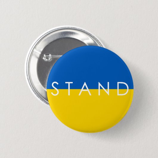 Blauwe en gele standaard met Oekraïne Ronde Button 5,7 Cm (Voorkant /achterkant)