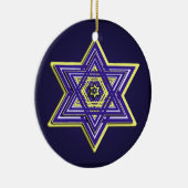 Blauwe en gele ster van David Ornament (Rechts)