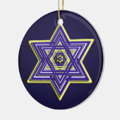 Blauwe en gele ster van David Ornament (Links)