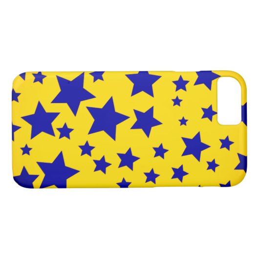 Blauwe en gele sterren Case-Mate iPhone case (Achterkant (Horizontaal))