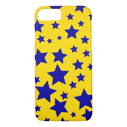 Blauwe en gele sterren Case-Mate iPhone case (Achterkant)