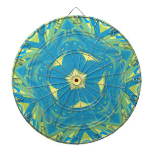 Blauwe en gele sterren dartbord