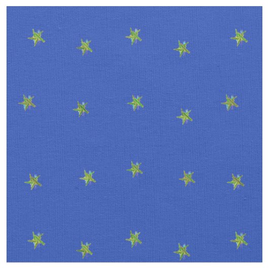 Blauwe en gele sterren stof (Close Up)