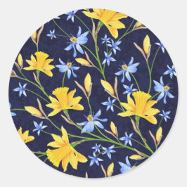 Blauwe en gele Sticker