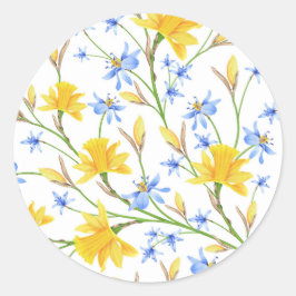 Blauwe en gele Sticker