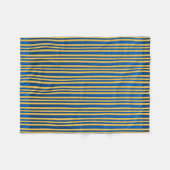 Blauwe en gele streep fleece deken (Voorkant (Horizontaal))
