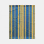 Blauwe en gele streep fleece deken (Voorkant)