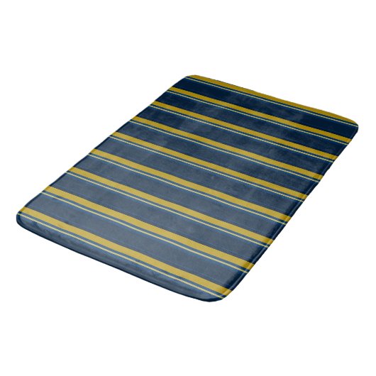 Blauwe en gele strepen badmat (Gekanteld)