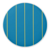 Blauwe en gele strepen keramische knop (Voorkant)