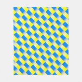 Blauwe en gele strepen patroon moderne chic fleece deken (Voorkant)