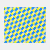 Blauwe en gele strepen patroon moderne chic fleece deken (Voorkant (Horizontaal))