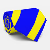 Blauwe en gele strepen stropdas (Opgerold)