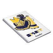 Blauwe en gele superlaptop notitieboek (Rechterzijde)