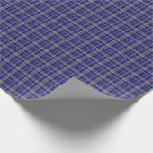 Blauwe en gele tartaanpleister. cadeaupapier (Hoek)