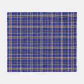 Blauwe en gele tartaanpleister. fleece deken (Voorkant (Horizontaal))