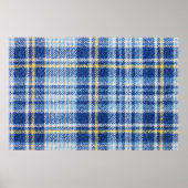 Blauwe en gele tartan of vlakke ondergrond voor fa poster (Voorkant)