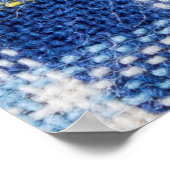 Blauwe en gele tartan of vlakke ondergrond voor fa poster (Hoek)