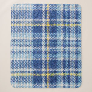 Blauwe en gele tartan of vlakke ondergrond voor fa sherpa deken