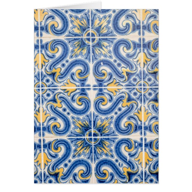 Blauwe en gele tegel, Portugal (Voorkant)