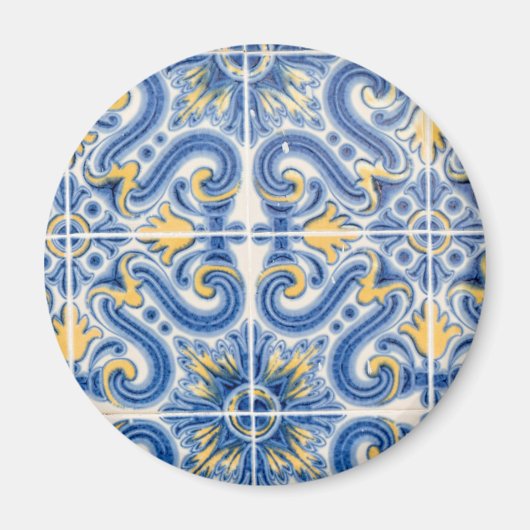 Blauwe en gele tegel, Portugal Magneet (Voorkant)
