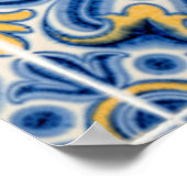 Blauwe en gele tegel, Portugal Poster (Hoek)