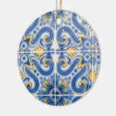 Blauwe en gele tegels, Portugal Keramisch Ornament (Links)