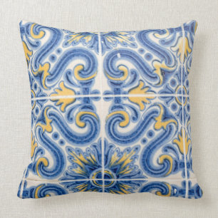 Blauwe en gele tegels, Portugal Kussen