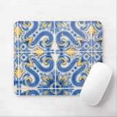 Blauwe en gele tegels, Portugal Muismat (Met muis)