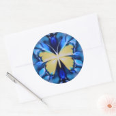 Blauwe en gele Tie Dye Butterfly Sticker (Envelop)