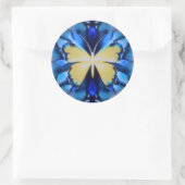 Blauwe en gele Tie Dye Butterfly Sticker (Tas)